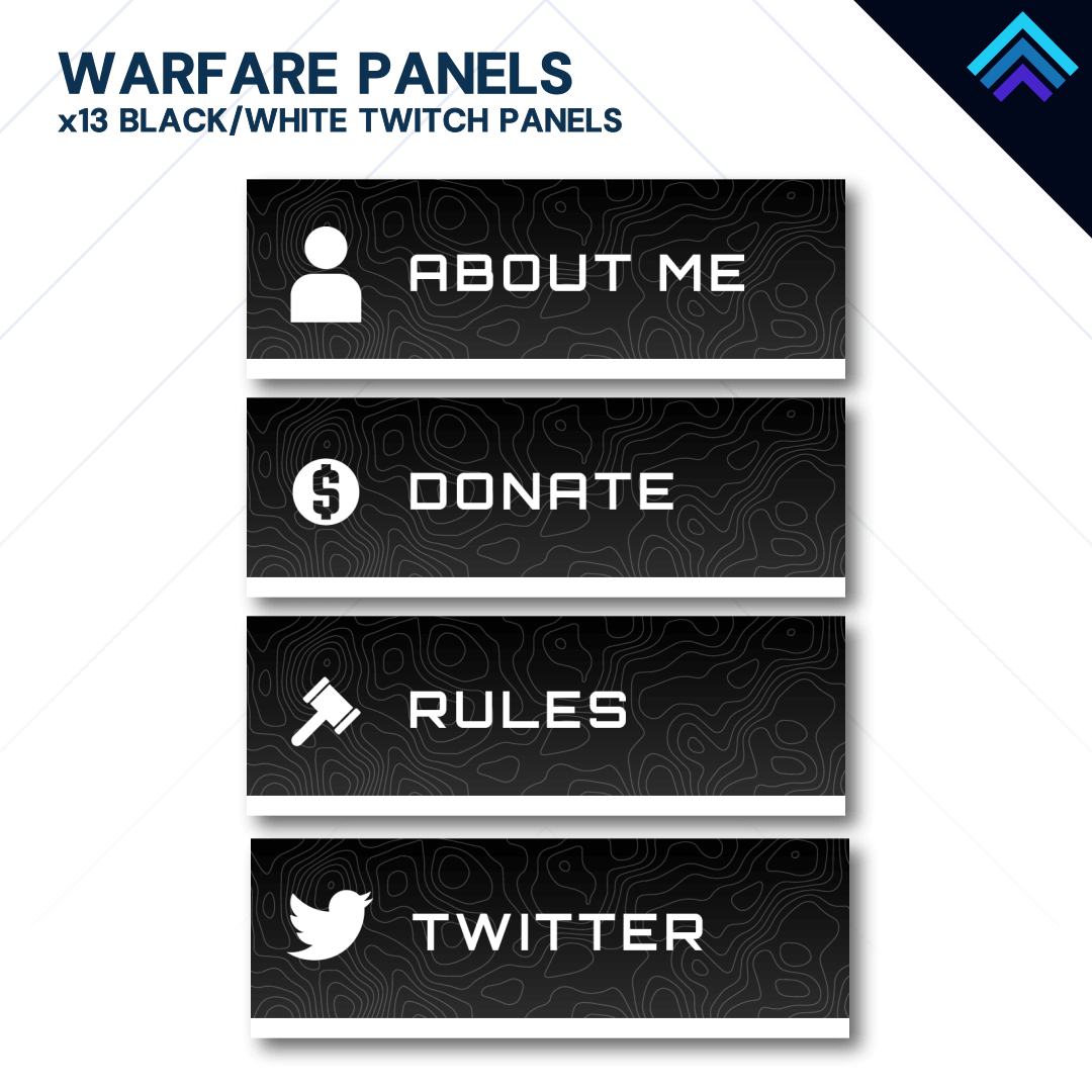 Warfare Colorful Twitch Panels Pack by Dizzy Designs