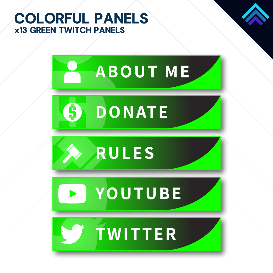 Colorful Twitch Panel Pack by Dizzy Designs
