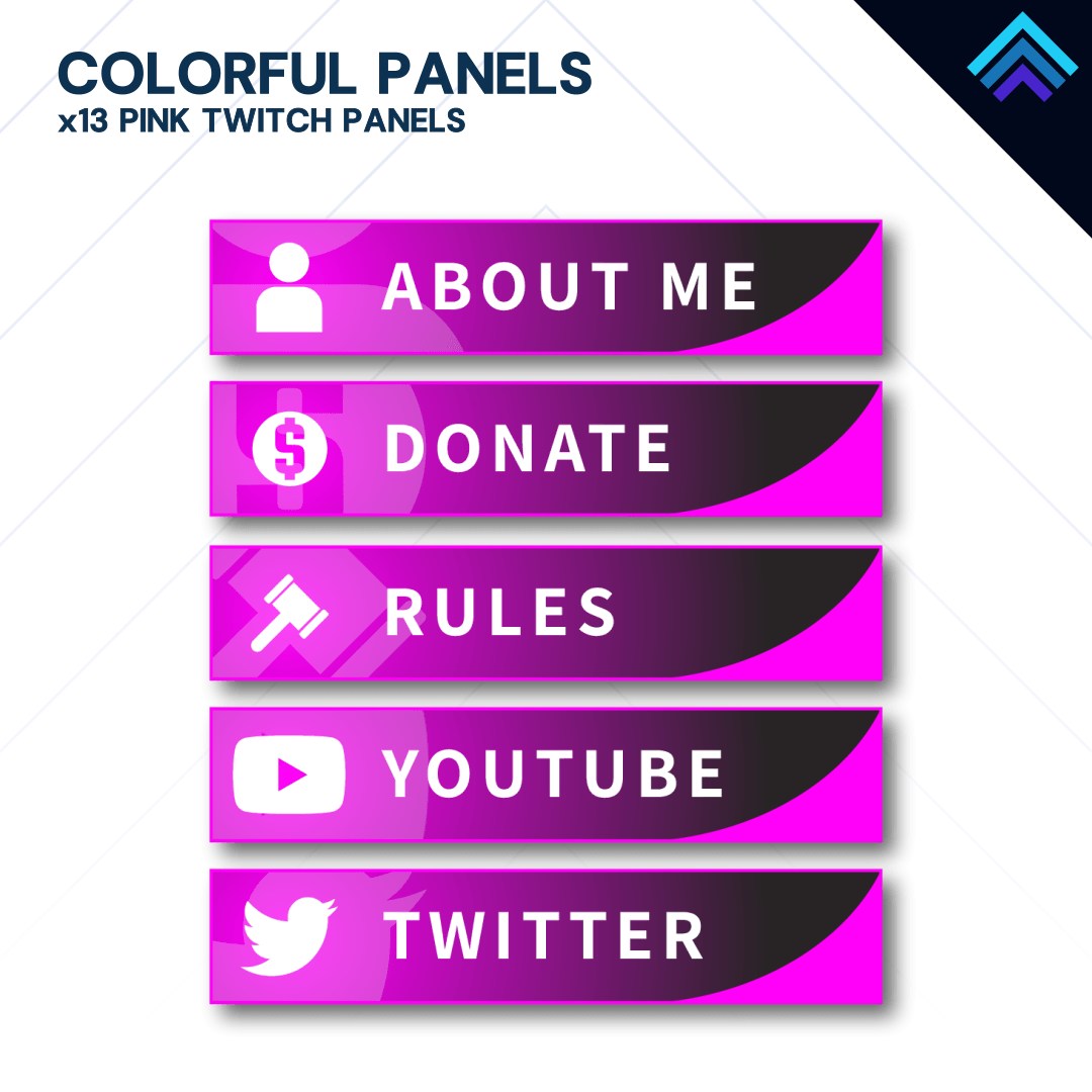 Colorful Twitch Panel Pack by Dizzy Designs