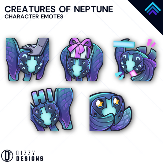 Creatures of Neptune Destiny 2 Twitch Emotes by DizzyDesigns