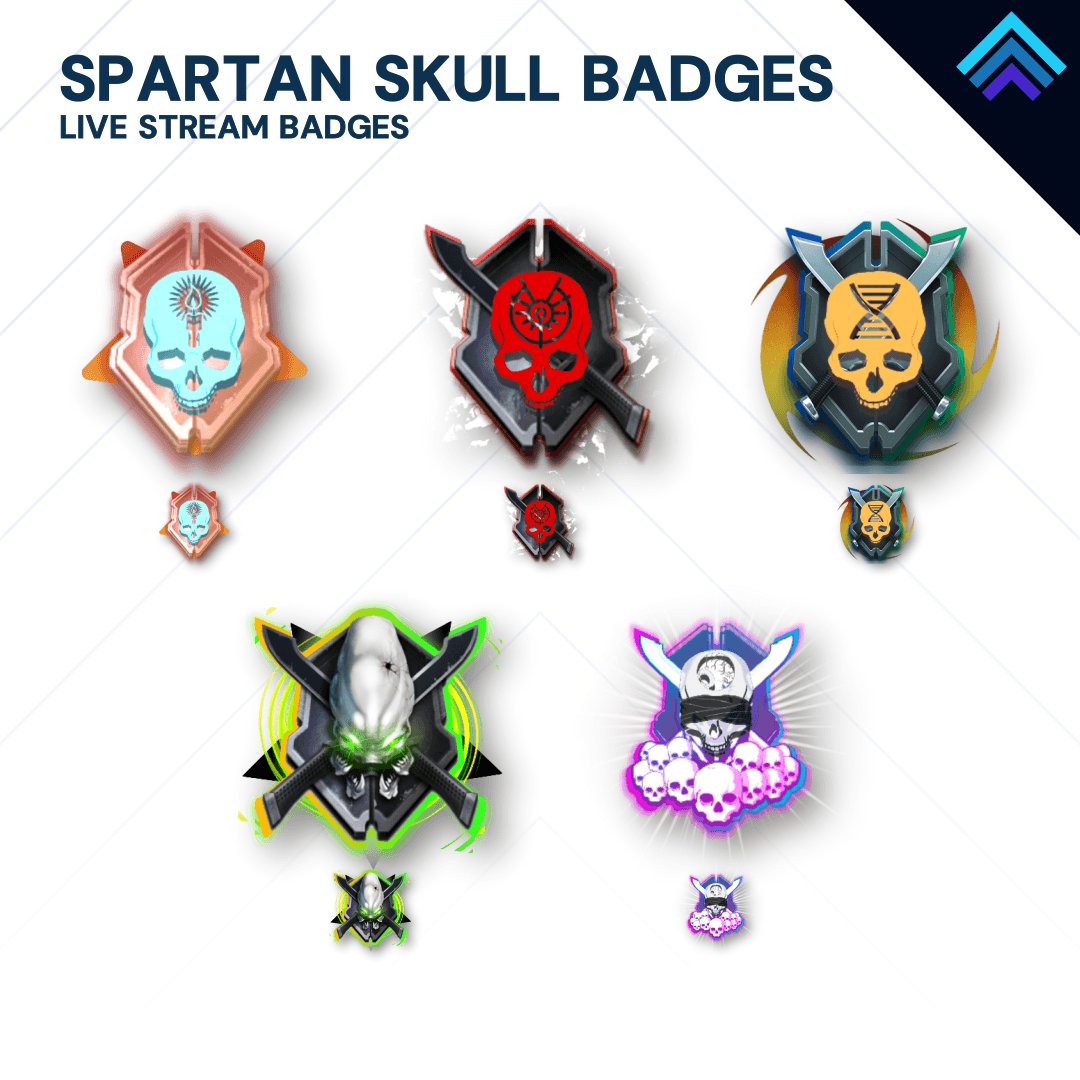Spartan Skull Halo Themed Badges by iLeveled
