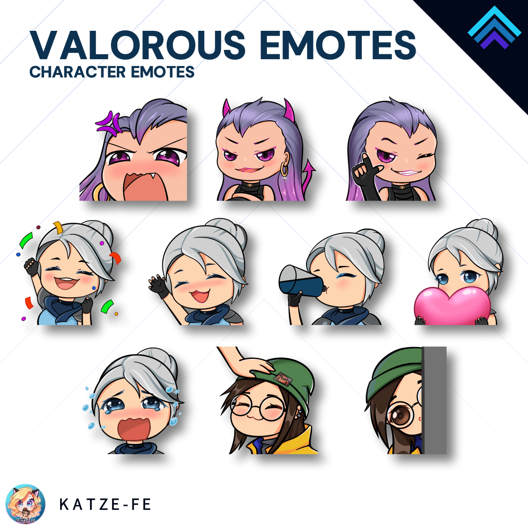 Animated Valorous Themed Twitch Emotes by Katze