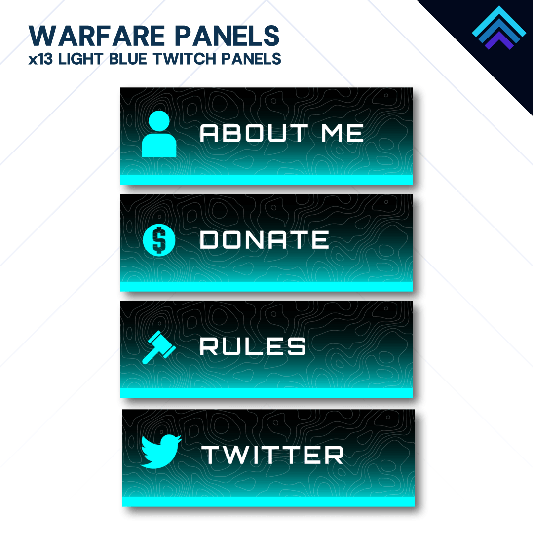 Warfare Colorful Twitch Panels Pack by Dizzy Designs